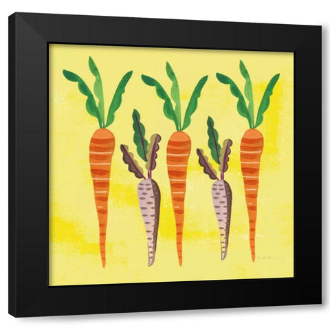 Veggie Time V v2 Black Modern Wood Framed Art Print with Double Matting by Zaman, Farida