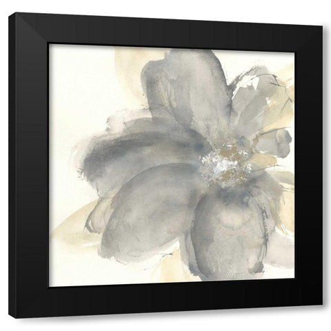 Floral Gray I Black Modern Wood Framed Art Print with Double Matting by Paschke, Chris