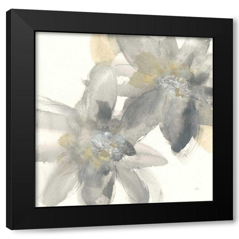 Gray and Silver Flowers II Black Modern Wood Framed Art Print by Paschke, Chris