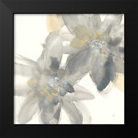 Gray and Silver Flowers II Black Modern Wood Framed Art Print by Paschke, Chris