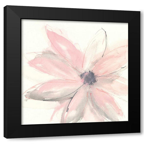 Blush Clematis I Black Modern Wood Framed Art Print with Double Matting by Paschke, Chris