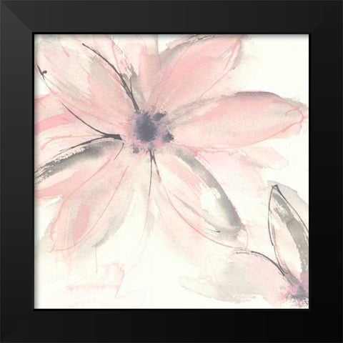 Blush Clematis II Black Modern Wood Framed Art Print by Paschke, Chris