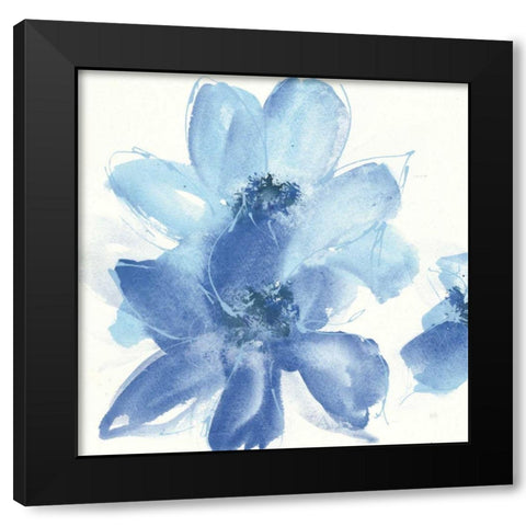 Cobalt Clematis I Black Modern Wood Framed Art Print with Double Matting by Paschke, Chris