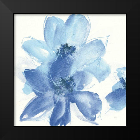 Cobalt Clematis I Black Modern Wood Framed Art Print by Paschke, Chris