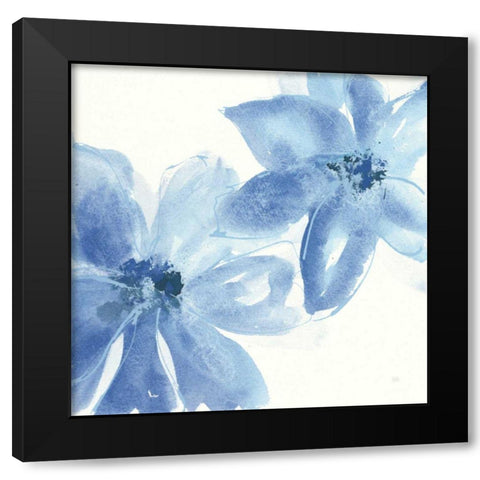 Cobalt Clematis II Black Modern Wood Framed Art Print by Paschke, Chris