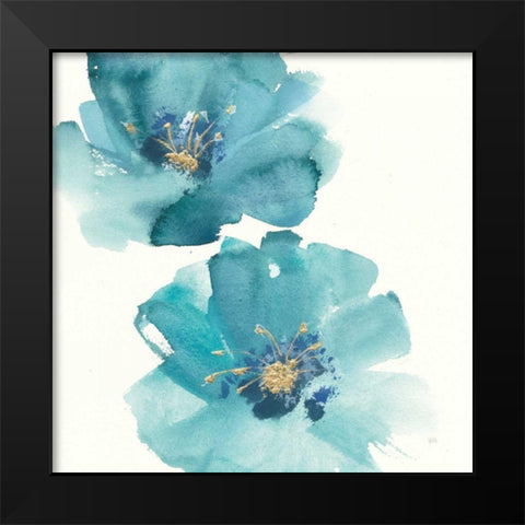 Teal Cosmos III Black Modern Wood Framed Art Print by Paschke, Chris