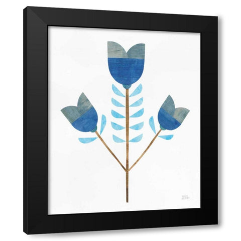 Retro Blooms I Black Modern Wood Framed Art Print with Double Matting by Averinos, Melissa