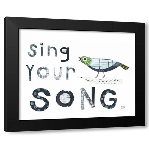 Bird Words III Black Modern Wood Framed Art Print by Averinos, Melissa