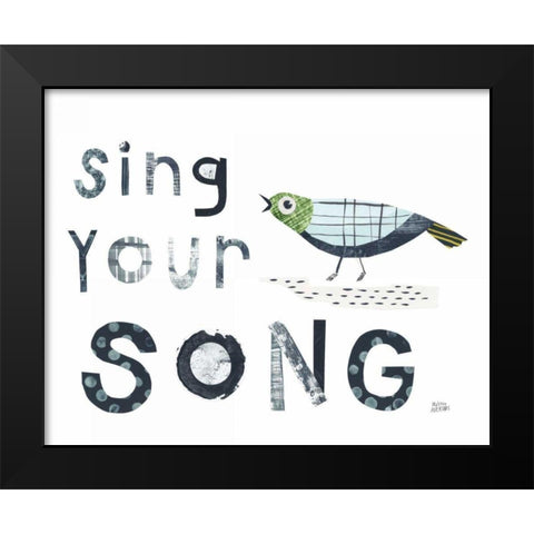 Bird Words III Black Modern Wood Framed Art Print by Averinos, Melissa