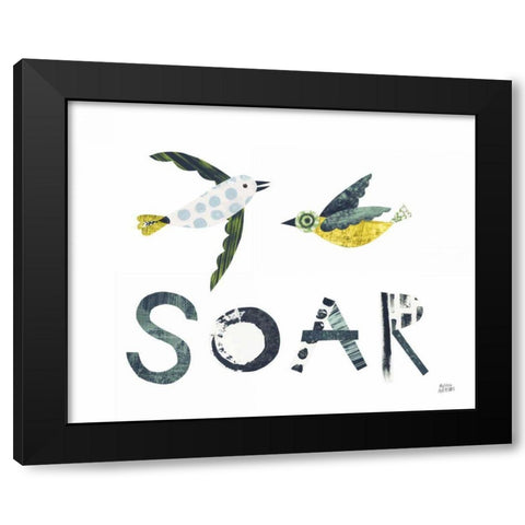 Bird Words IV Black Modern Wood Framed Art Print by Averinos, Melissa