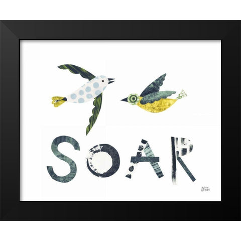Bird Words IV Black Modern Wood Framed Art Print by Averinos, Melissa