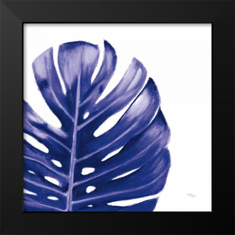 Statement Palms IV Indigo Black Modern Wood Framed Art Print by Wellington Studio