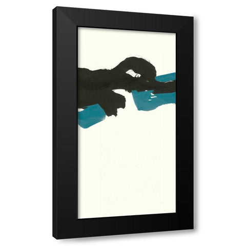 Minimal Panel II Teal Black Modern Wood Framed Art Print by Paschke, Chris
