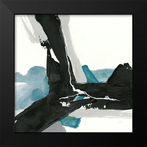 Black and Teal III Black Modern Wood Framed Art Print by Paschke, Chris