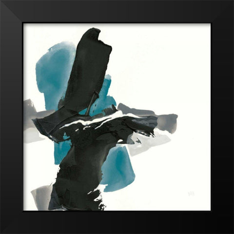 Black and Teal IV Black Modern Wood Framed Art Print by Paschke, Chris