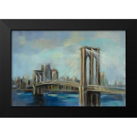 Brooklyn Bridge Black Modern Wood Framed Art Print by Vassileva, Silvia
