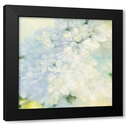 White Lilacs Bright Black Modern Wood Framed Art Print by Purinton, Julia