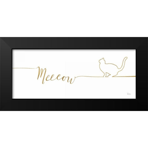 Underlined Cats III Black Modern Wood Framed Art Print by Charron, Veronique