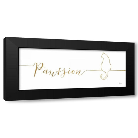 Underlined Cats IV Black Modern Wood Framed Art Print with Double Matting by Charron, Veronique