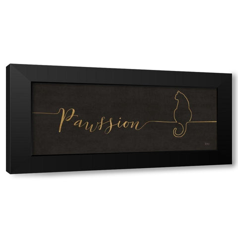 Underlined Cats IV Black Black Modern Wood Framed Art Print by Charron, Veronique