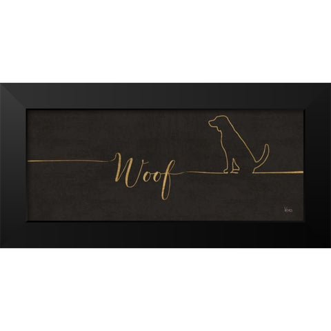 Underlined Dogs IV Black Black Modern Wood Framed Art Print by Charron, Veronique