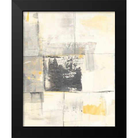 Gray and Yellow Blocks III Black Modern Wood Framed Art Print by Schick, Mike