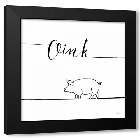 Underlined Farm V Black Modern Wood Framed Art Print with Double Matting by Charron, Veronique
