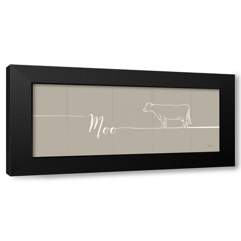 Underlined Farm III Greige Black Modern Wood Framed Art Print with Double Matting by Charron, Veronique