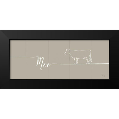 Underlined Farm III Greige Black Modern Wood Framed Art Print by Charron, Veronique
