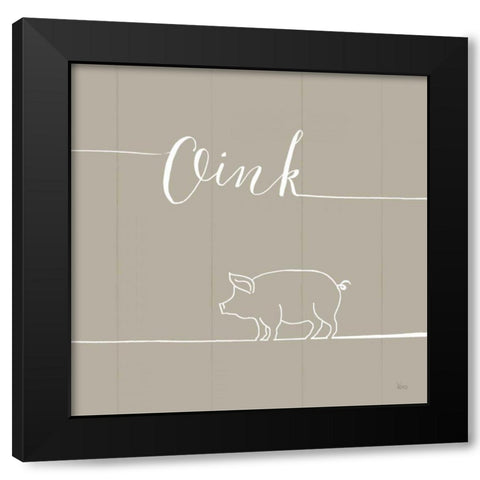 Underlined Farm V Greige Black Modern Wood Framed Art Print by Charron, Veronique