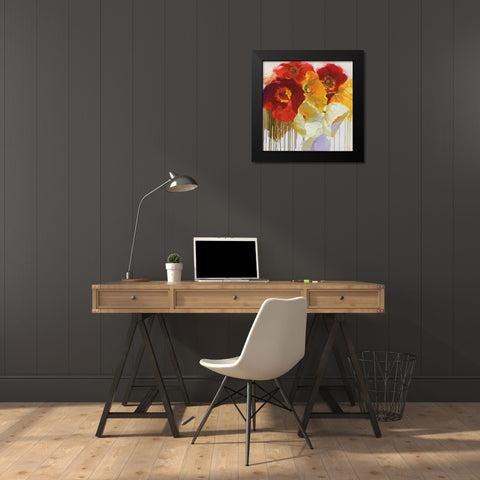 Red and Yellow Sensations Black Modern Wood Framed Art Print by Novak, Shirley