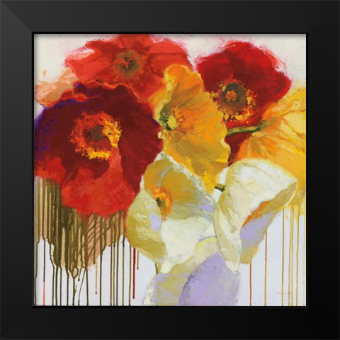Red and Yellow Sensations Black Modern Wood Framed Art Print by Novak, Shirley