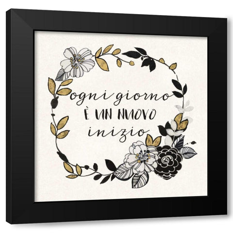 Dream Garden Inspiration I Italian Black Modern Wood Framed Art Print by Wild Apple Portfolio