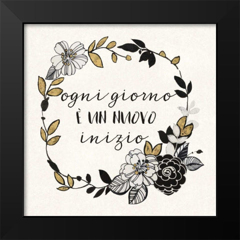 Dream Garden Inspiration I Italian Black Modern Wood Framed Art Print by Wild Apple Portfolio