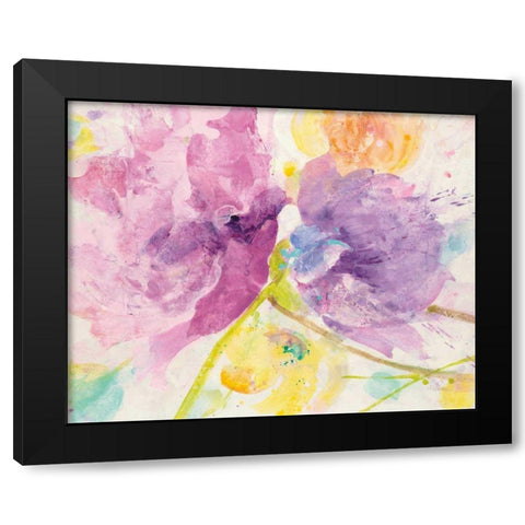 Spring Abstracts Florals I Black Modern Wood Framed Art Print with Double Matting by Hristova, Albena