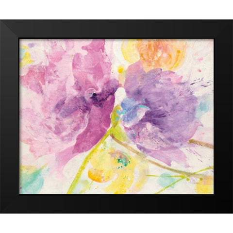 Spring Abstracts Florals I Black Modern Wood Framed Art Print by Hristova, Albena
