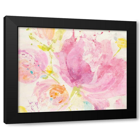 Spring Abstracts Florals II Black Modern Wood Framed Art Print by Hristova, Albena