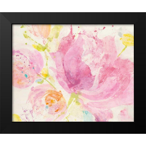 Spring Abstracts Florals II Black Modern Wood Framed Art Print by Hristova, Albena