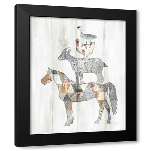 Farm Family II Black Modern Wood Framed Art Print with Double Matting by Prahl, Courtney