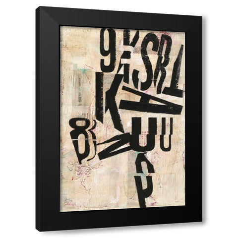 Type Abstraction I Black Modern Wood Framed Art Print with Double Matting by Urban, Mary