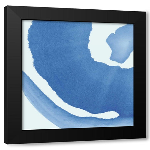 Batik Blue III Black Modern Wood Framed Art Print by Rhue, Piper