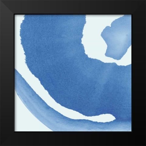 Batik Blue III Black Modern Wood Framed Art Print by Rhue, Piper