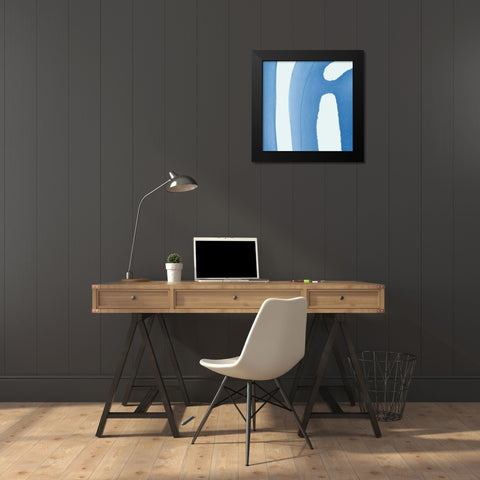 Batik Blue IV Black Modern Wood Framed Art Print by Rhue, Piper