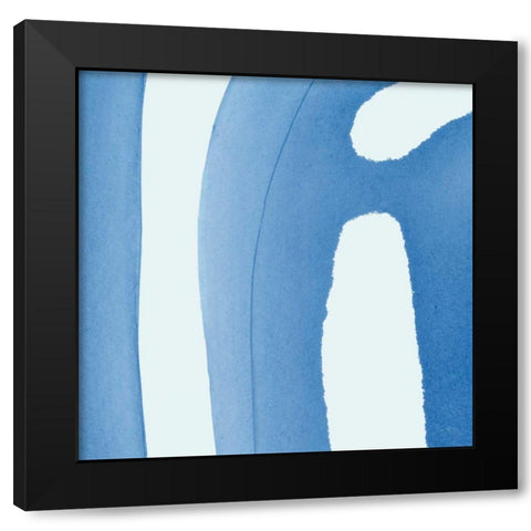 Batik Blue IV Black Modern Wood Framed Art Print by Rhue, Piper