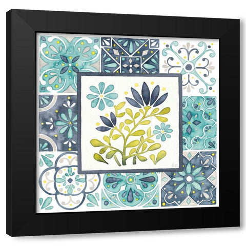 Garden Getaway Patchwork III Black Modern Wood Framed Art Print with Double Matting by Marshall, Laura