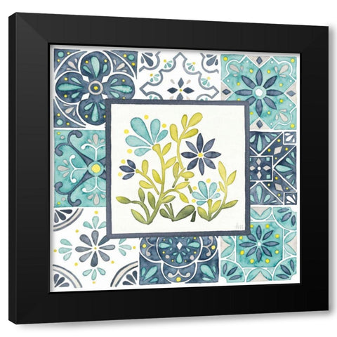 Garden Getaway Patchwork IV Black Modern Wood Framed Art Print by Marshall, Laura