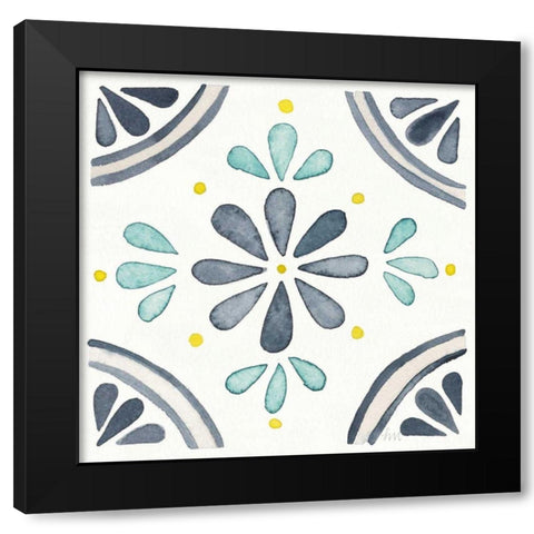 Garden Getaway Tile I White Black Modern Wood Framed Art Print by Marshall, Laura