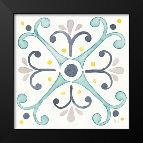 Garden Getaway Tile III White Black Modern Wood Framed Art Print by Marshall, Laura