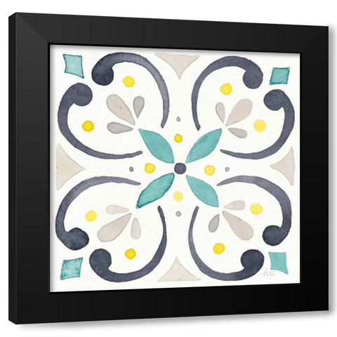 Garden Getaway Tile IV White Black Modern Wood Framed Art Print with Double Matting by Marshall, Laura