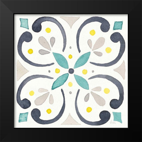 Garden Getaway Tile IV White Black Modern Wood Framed Art Print by Marshall, Laura